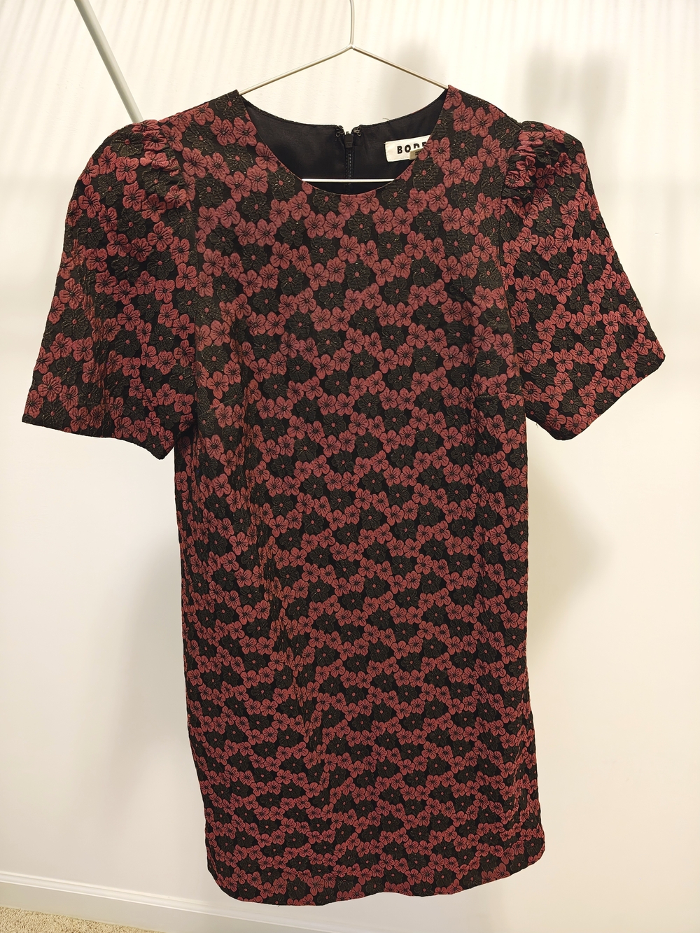 Boden Floral Jacquard Puff Sleeve Mini Dress US 4
